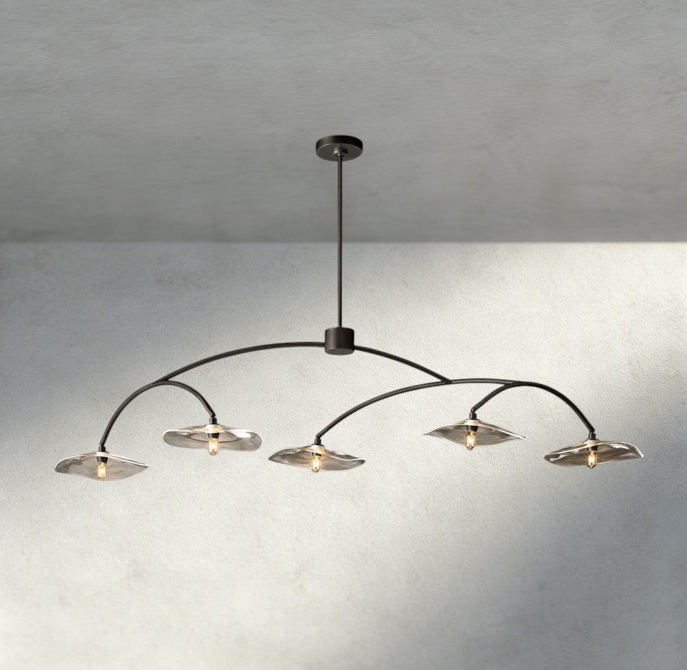 Lily Clear Glass Linear Chandelier-Chandelier-Briglighting