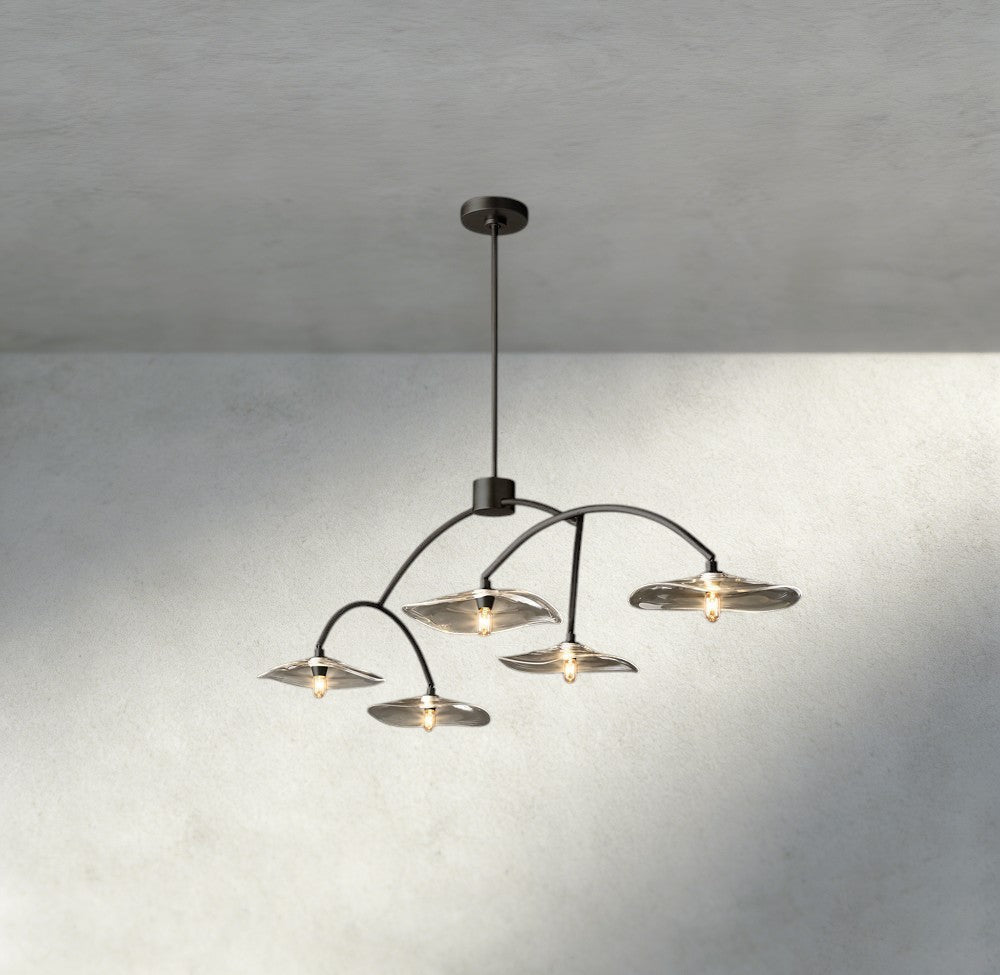 Lily Clear Glass Linear Chandelier-Chandelier-Briglighting