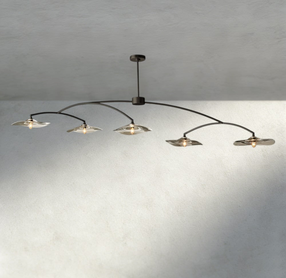 Lily Clear Glass Linear Chandelier-Chandelier-Briglighting