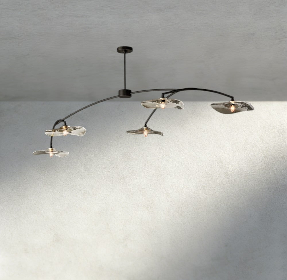 Lily Clear Glass Linear Chandelier-Chandelier-Briglighting