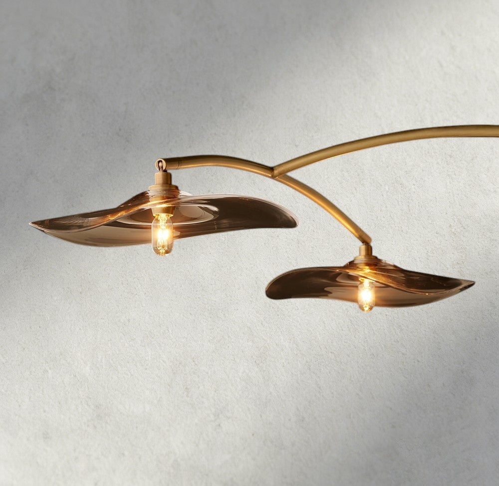 Lily Smoke Glass Linear Chandelier-Chandelier-Briglighting
