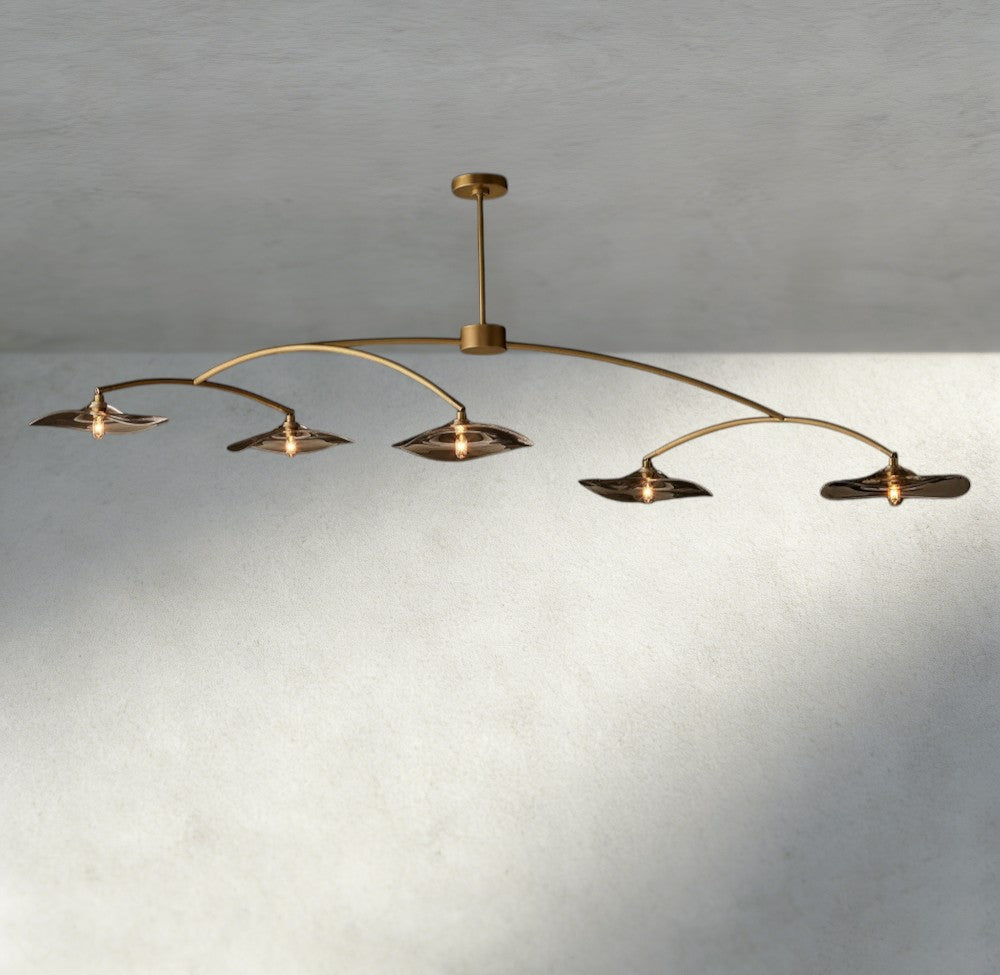 Lily Smoke Glass Linear Chandelier-Chandelier-Briglighting