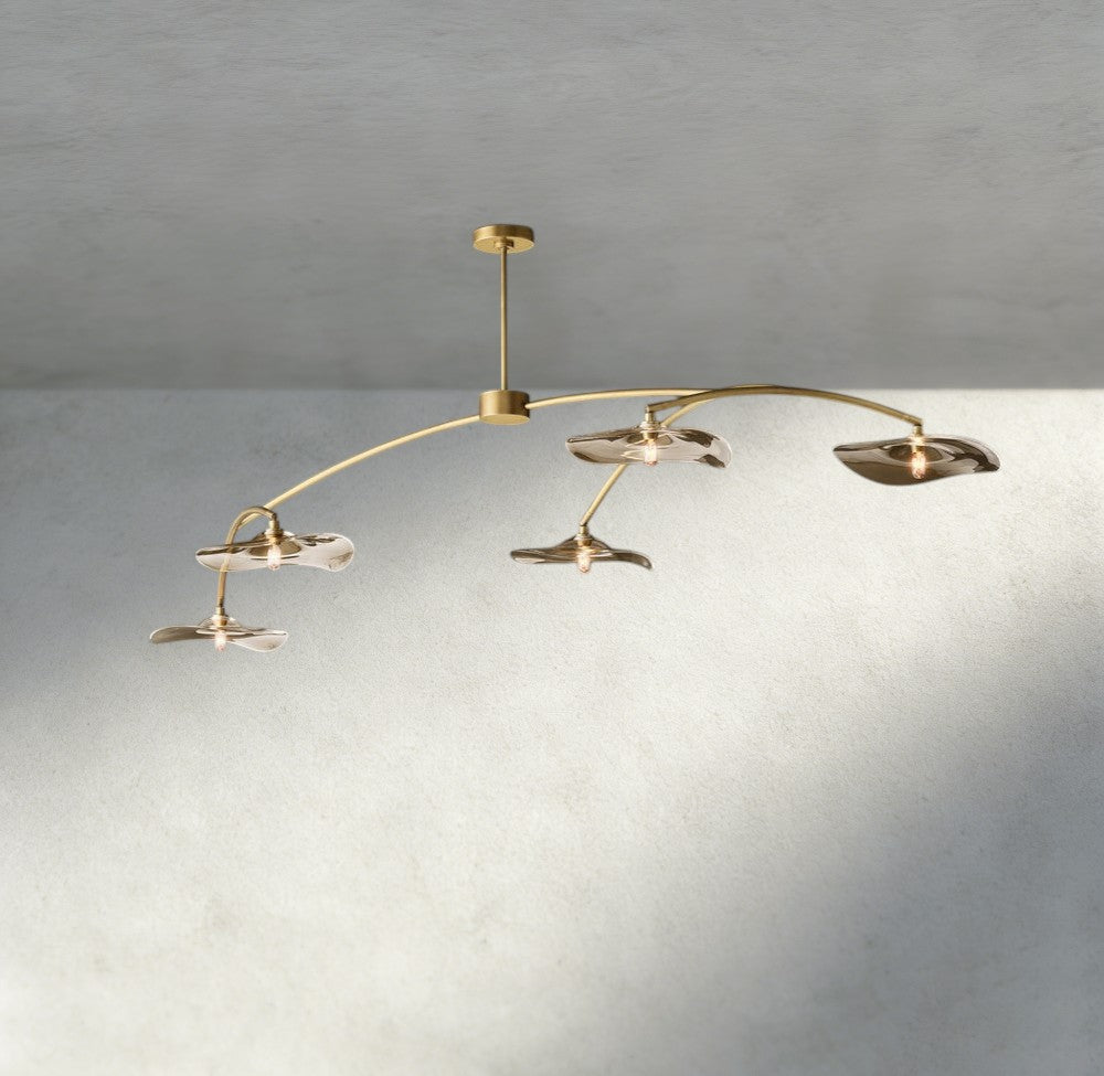 Lily Smoke Glass Linear Chandelier-Chandelier-Briglighting