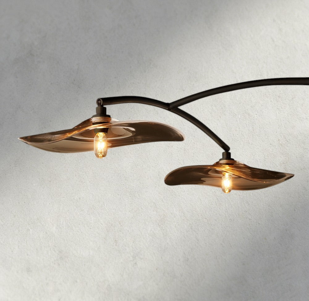 Lily Smoke Glass Linear Chandelier-Chandelier-Briglighting