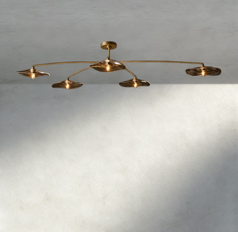 Lily Smoke Glass Flushmount-Flushmounts-Briglighting