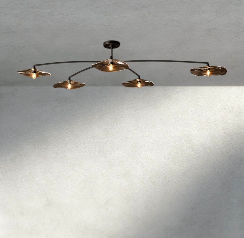 Lily Smoke Glass Flushmount-Flushmounts-Briglighting