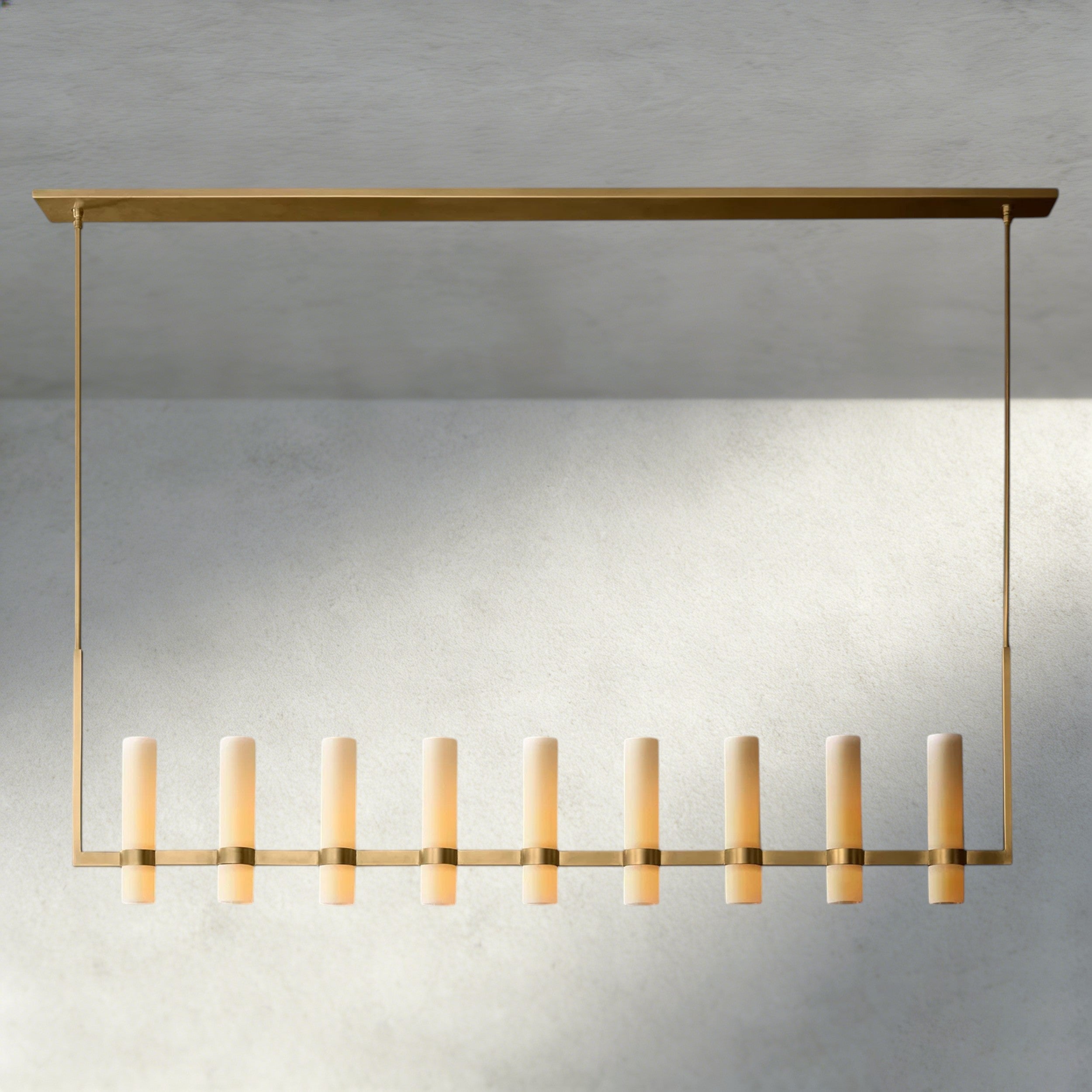 Ravelle Linear Milk Glass Chandelier 59", 71"-Chandelier-Briglighting