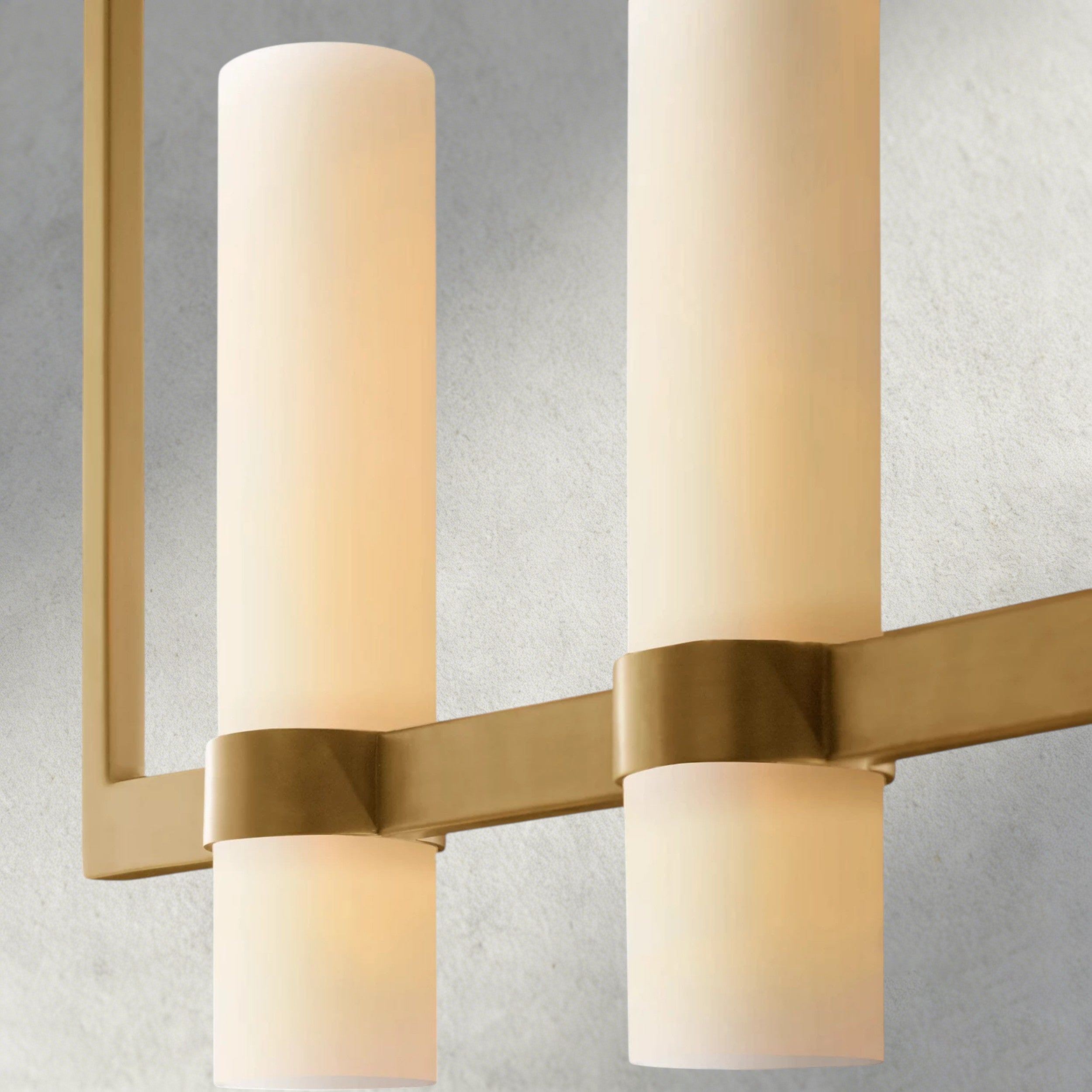 Ravelle Linear Milk Glass Chandelier 59", 71"-Chandelier-Briglighting