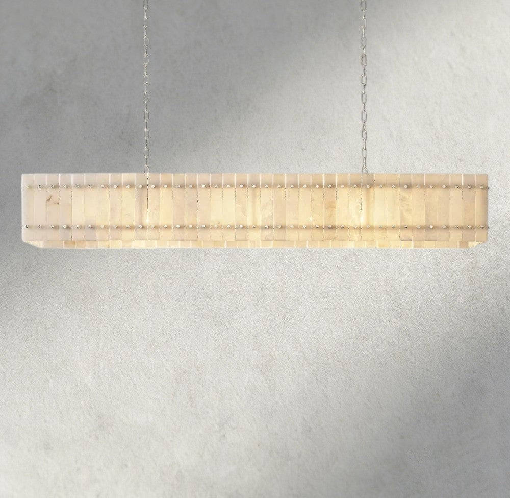 San Marco Alabaster Linear Chandelier 54", 72"-chandelier-Briglighting