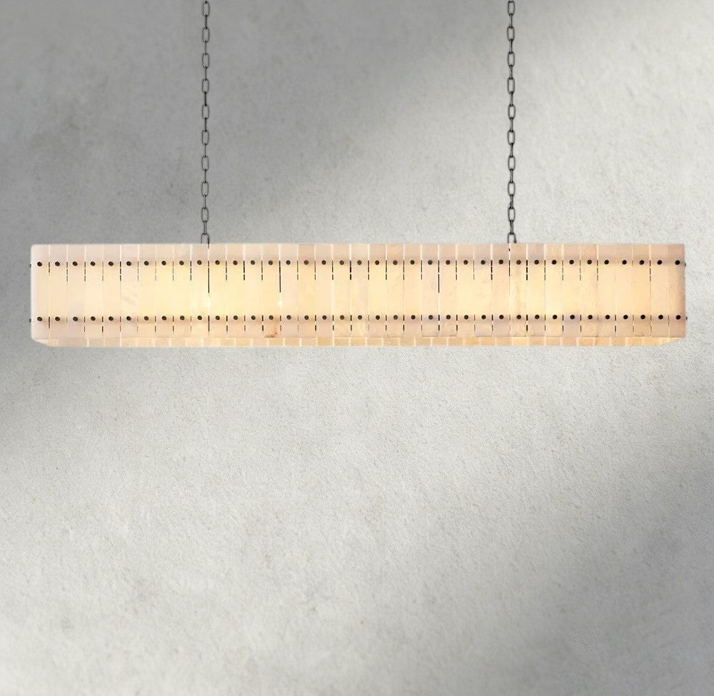 San Marco Alabaster Linear Chandelier 54", 72"-chandelier-Briglighting