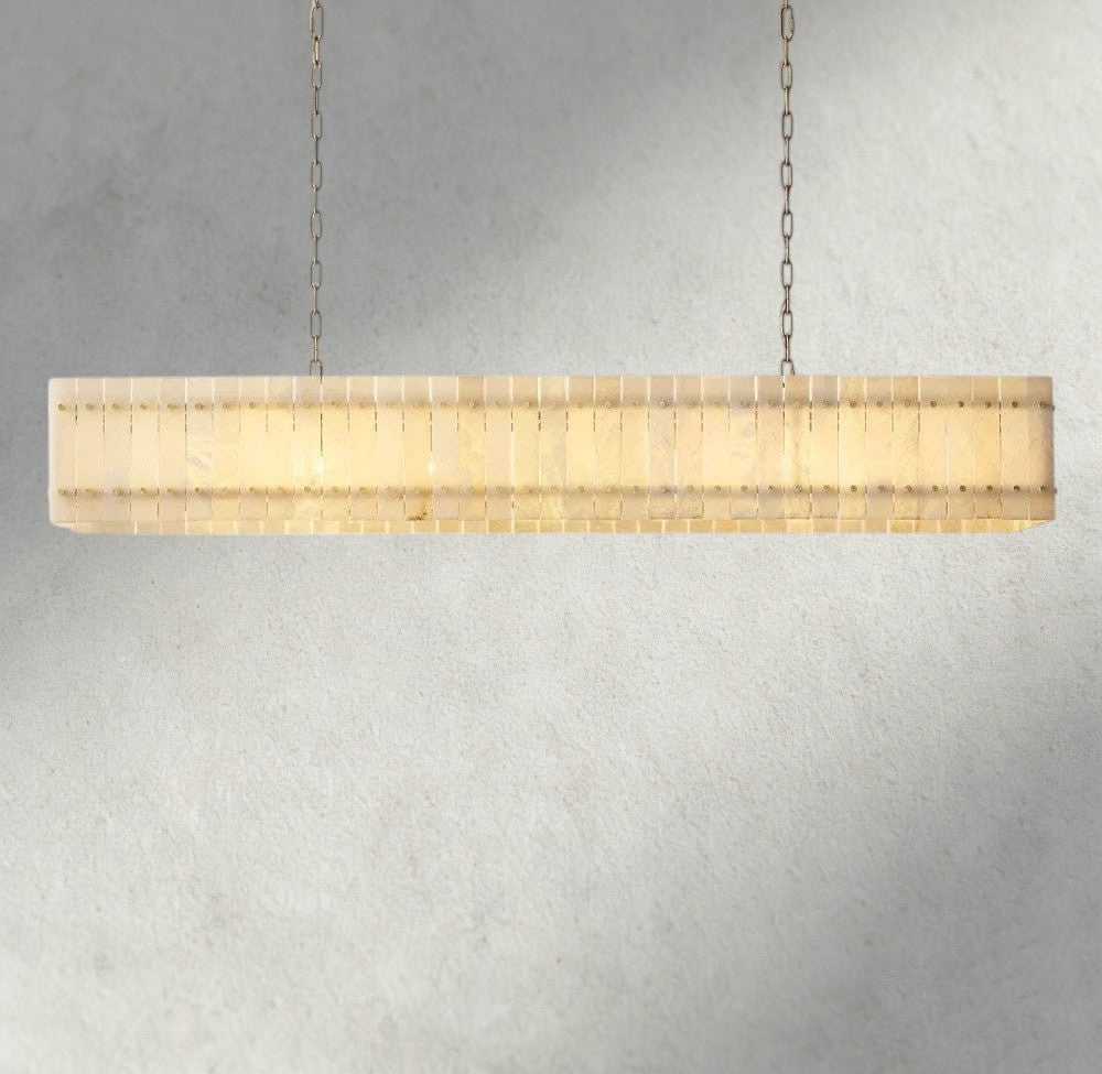 San Marco Alabaster Linear Chandelier 54", 72"-chandelier-Briglighting