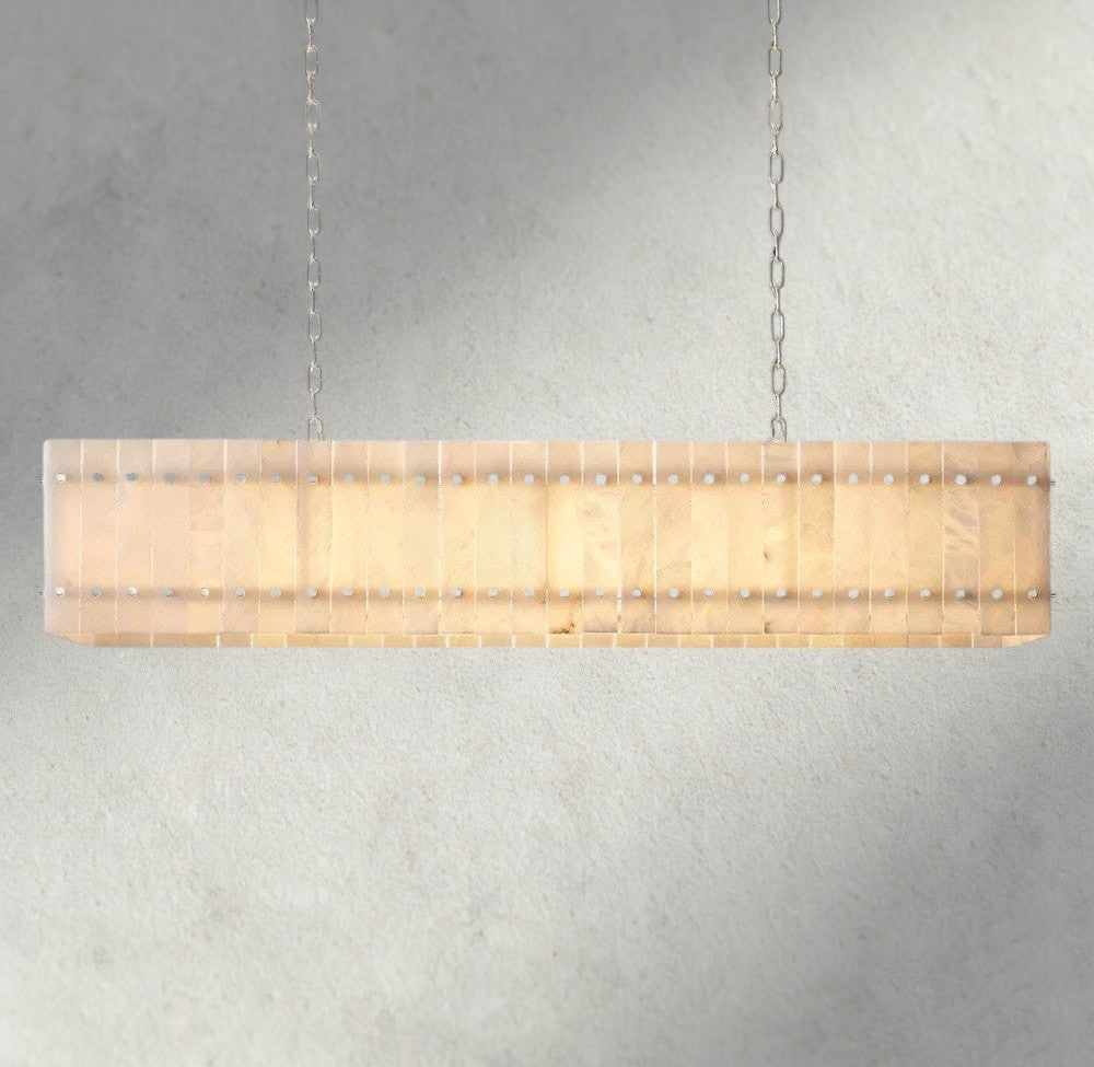 San Marco Alabaster Linear Chandelier 54", 72"-chandelier-Briglighting