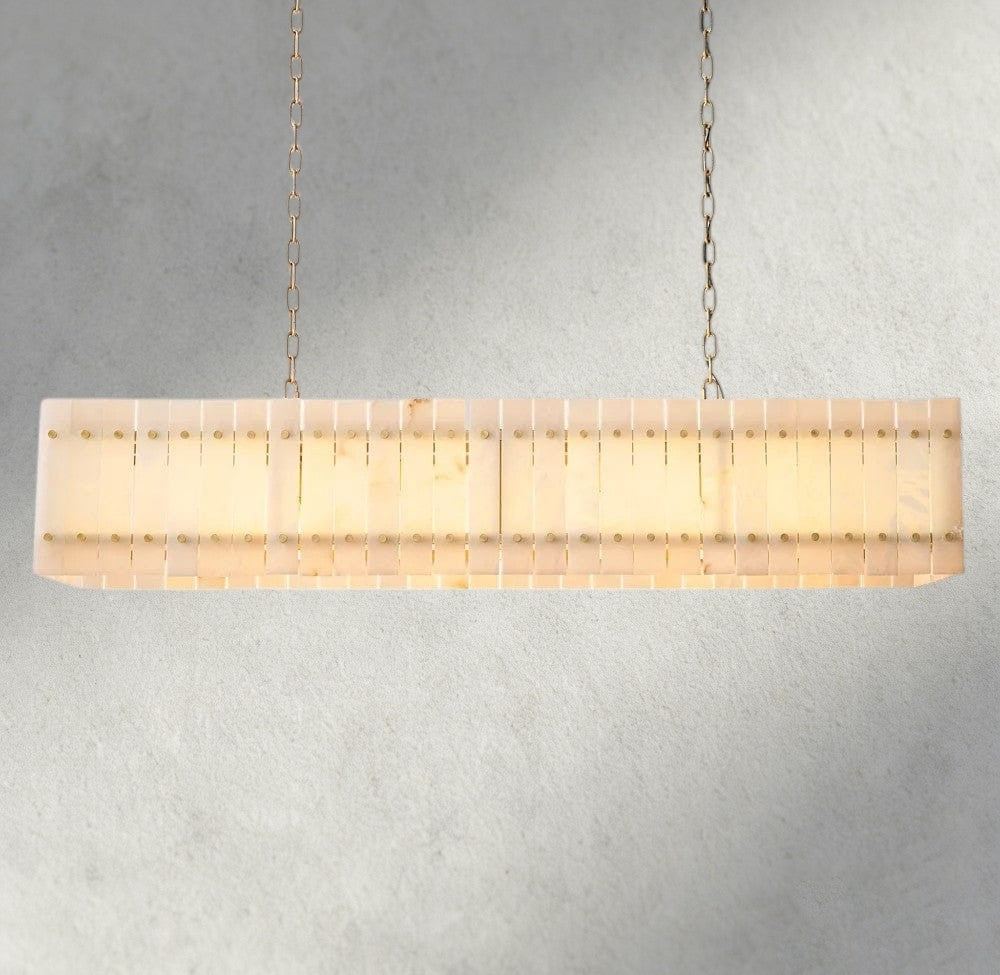 San Marco Alabaster Linear Chandelier 54", 72"-chandelier-Briglighting