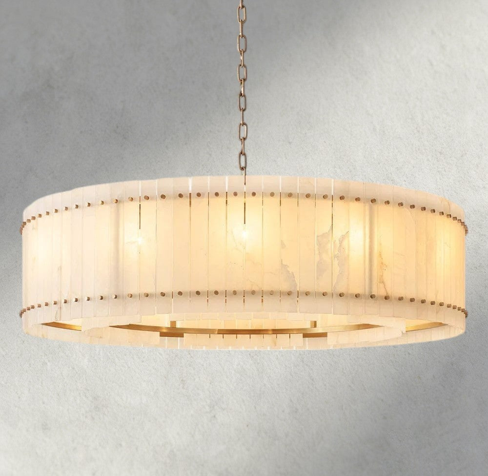 San Marco Alabaster Round Chandelier 22", 37", 48", 60"-chandelier-Briglighting