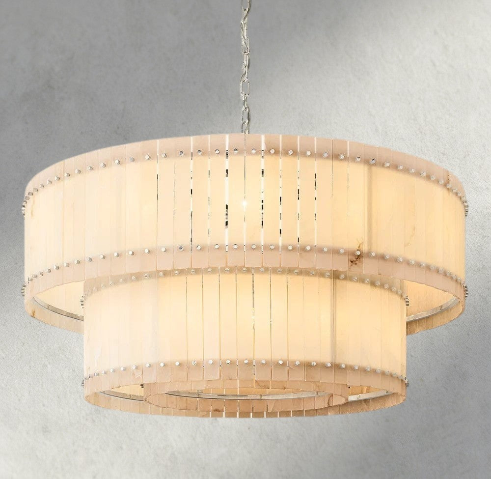 San Marco Alabaster Round Tiered Chandelier 22", 37", 48", 60"-chandelier-Briglighting