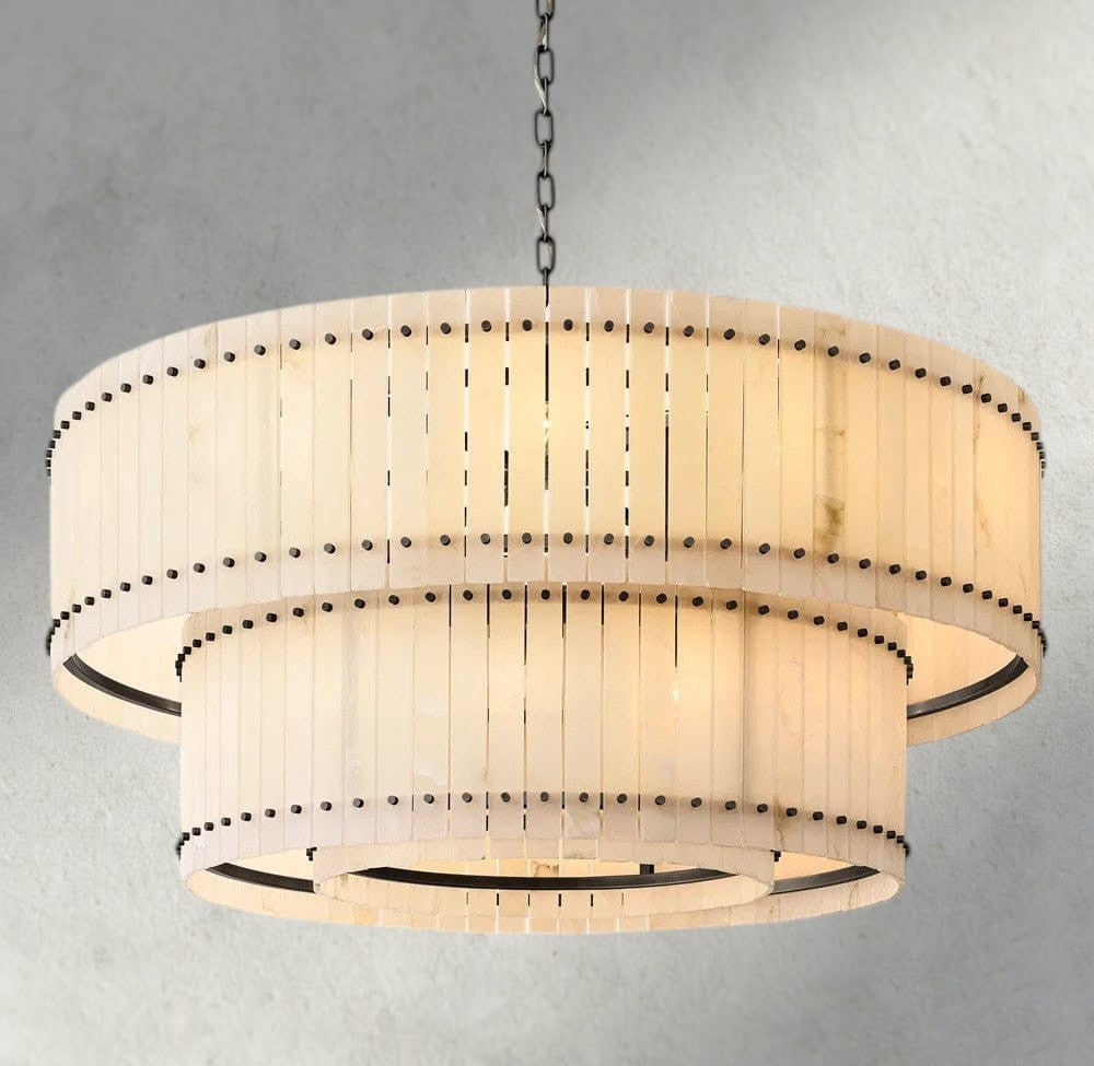 San Marco Alabaster Round Tiered Chandelier 22", 37", 48", 60"-chandelier-Briglighting
