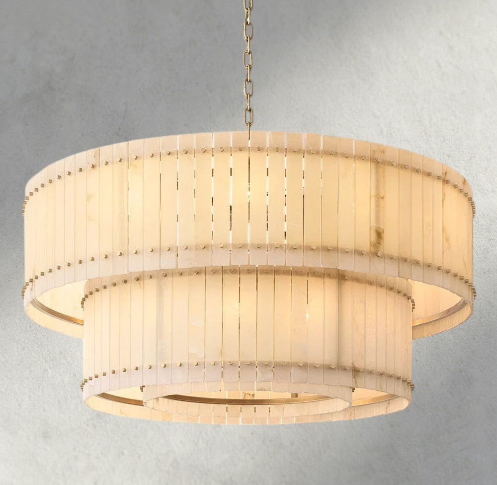 San Marco Alabaster Round Tiered Chandelier 22", 37", 48", 60"-chandelier-Briglighting