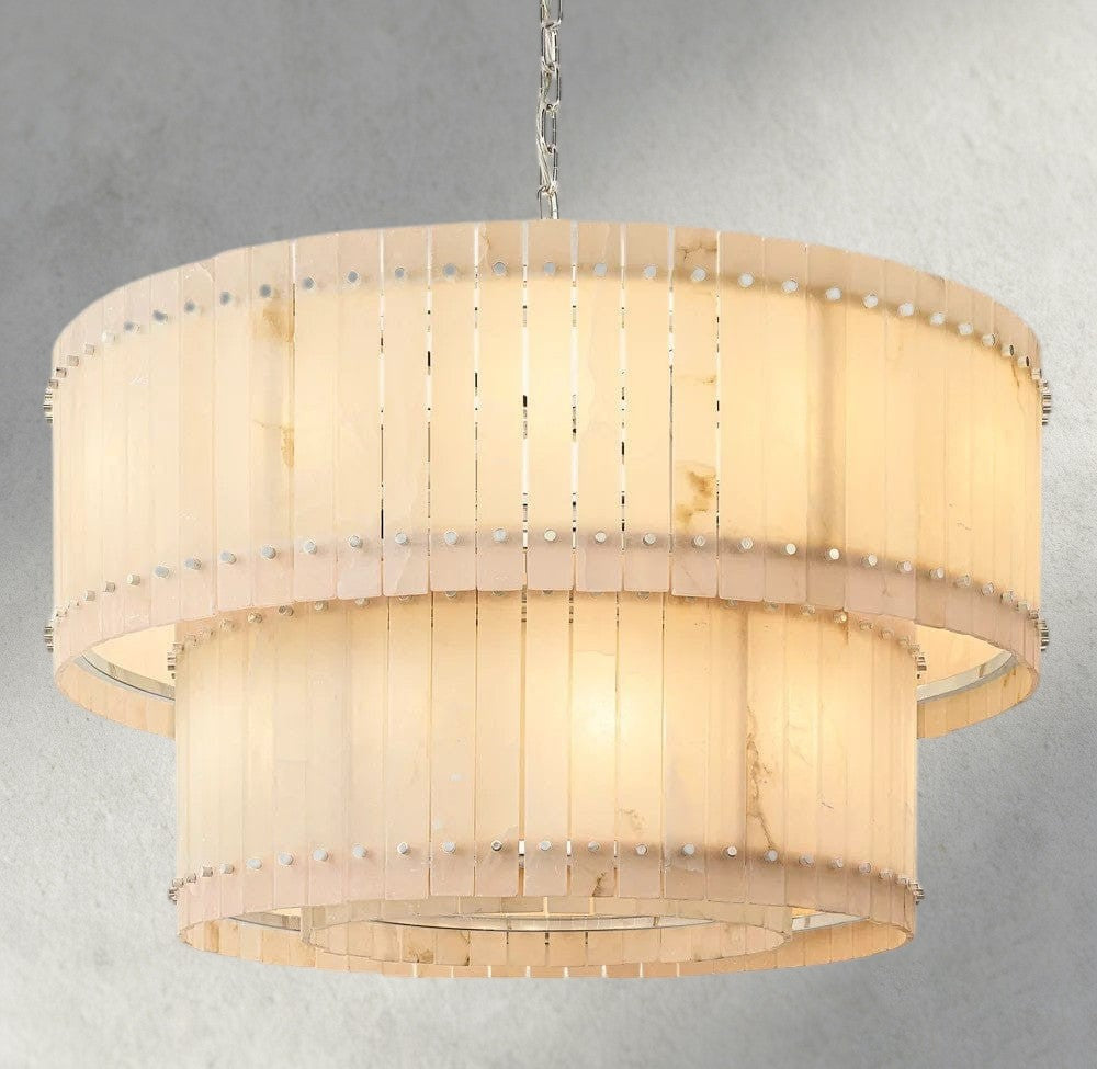 San Marco Alabaster Round Tiered Chandelier 22", 37", 48", 60"-chandelier-Briglighting