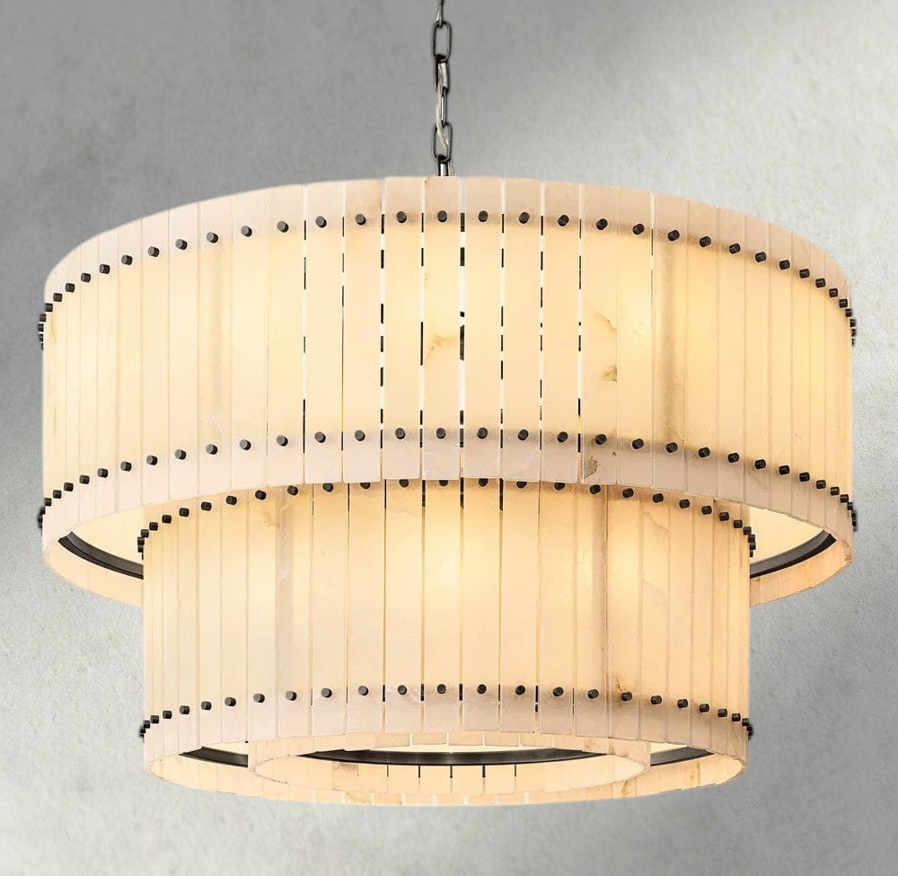 San Marco Alabaster Round Tiered Chandelier 22", 37", 48", 60"-chandelier-Briglighting