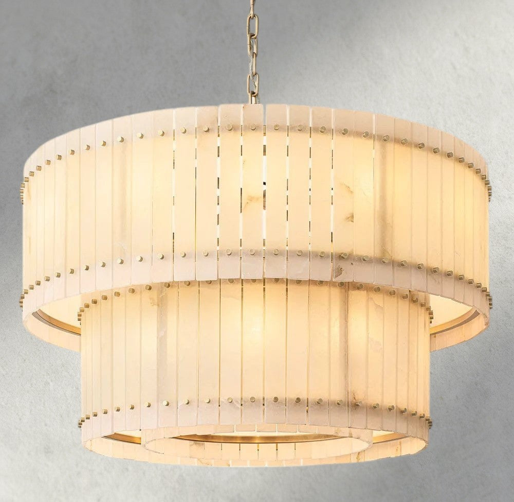 San Marco Alabaster Round Tiered Chandelier 22", 37", 48", 60"-chandelier-Briglighting