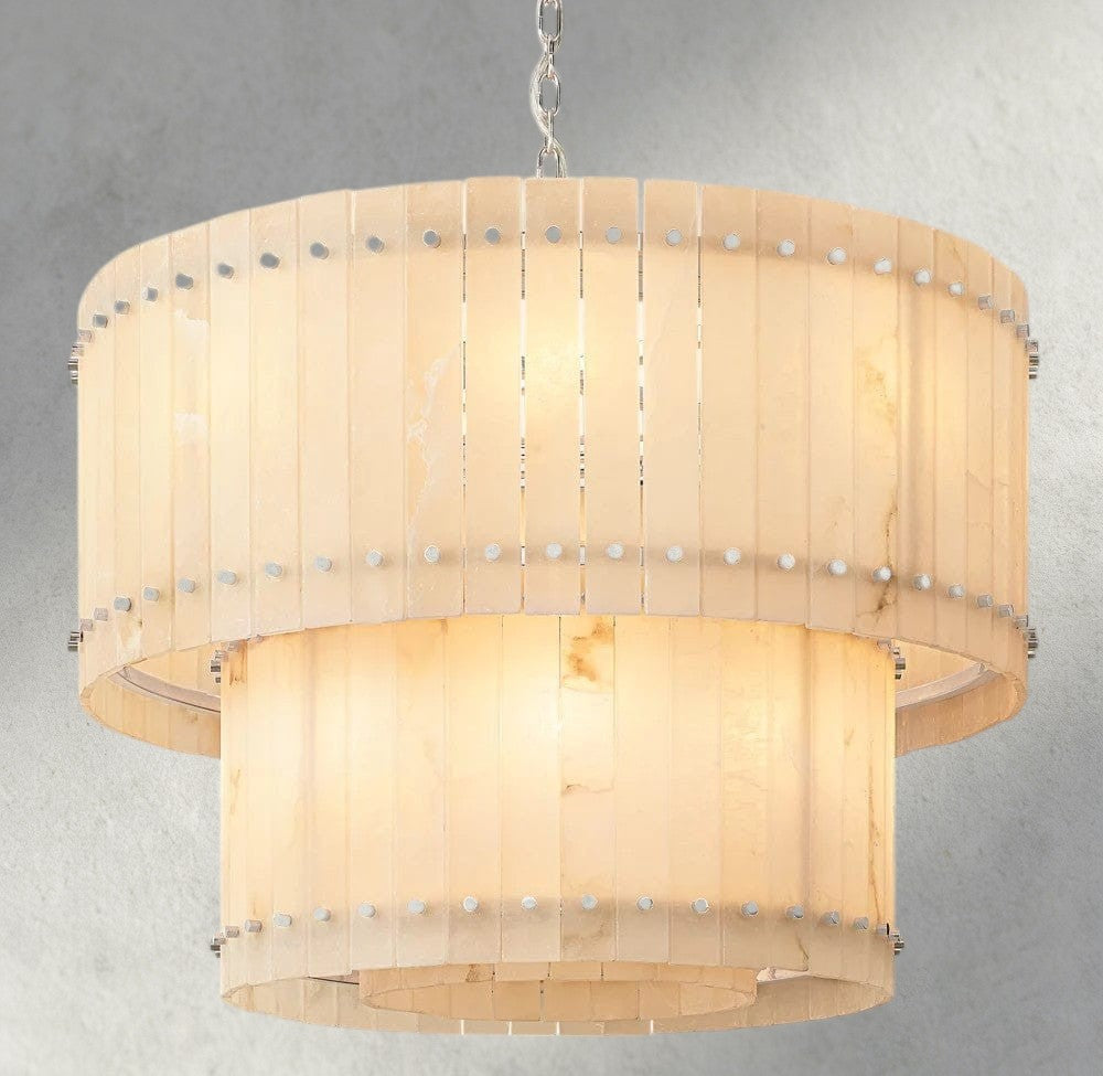 San Marco Alabaster Round Tiered Chandelier 22", 37", 48", 60"-chandelier-Briglighting