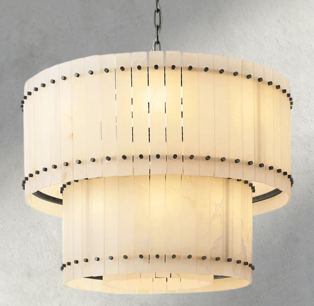 San Marco Alabaster Round Tiered Chandelier 22", 37", 48", 60"-chandelier-Briglighting