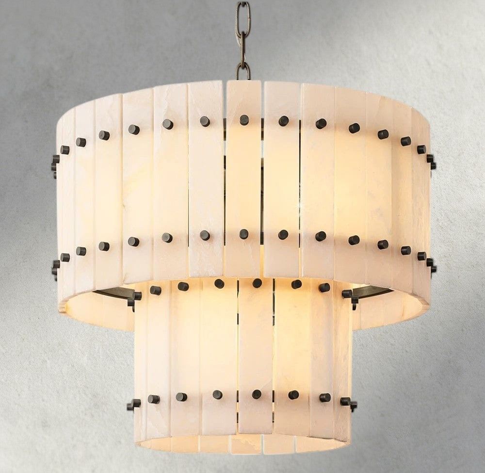 San Marco Alabaster Round Tiered Chandelier 22", 37", 48", 60"-chandelier-Briglighting