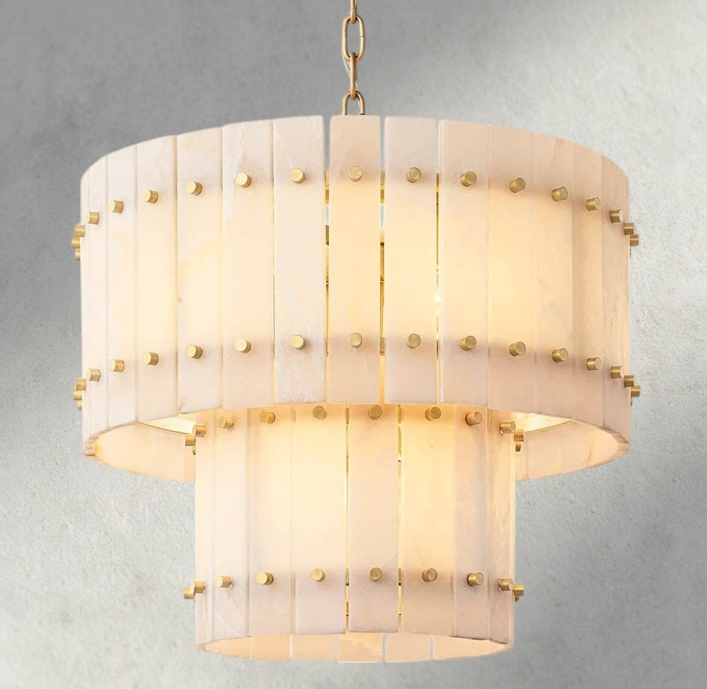 San Marco Alabaster Round Tiered Chandelier 22", 37", 48", 60"-chandelier-Briglighting
