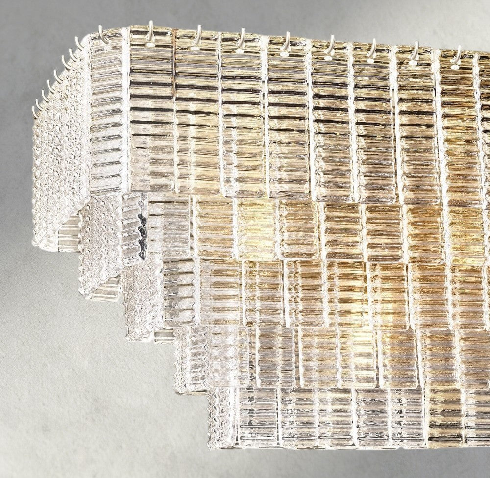 Sirene Clear Glass Rectangular Chandelier 59"-chandelier-Briglighting