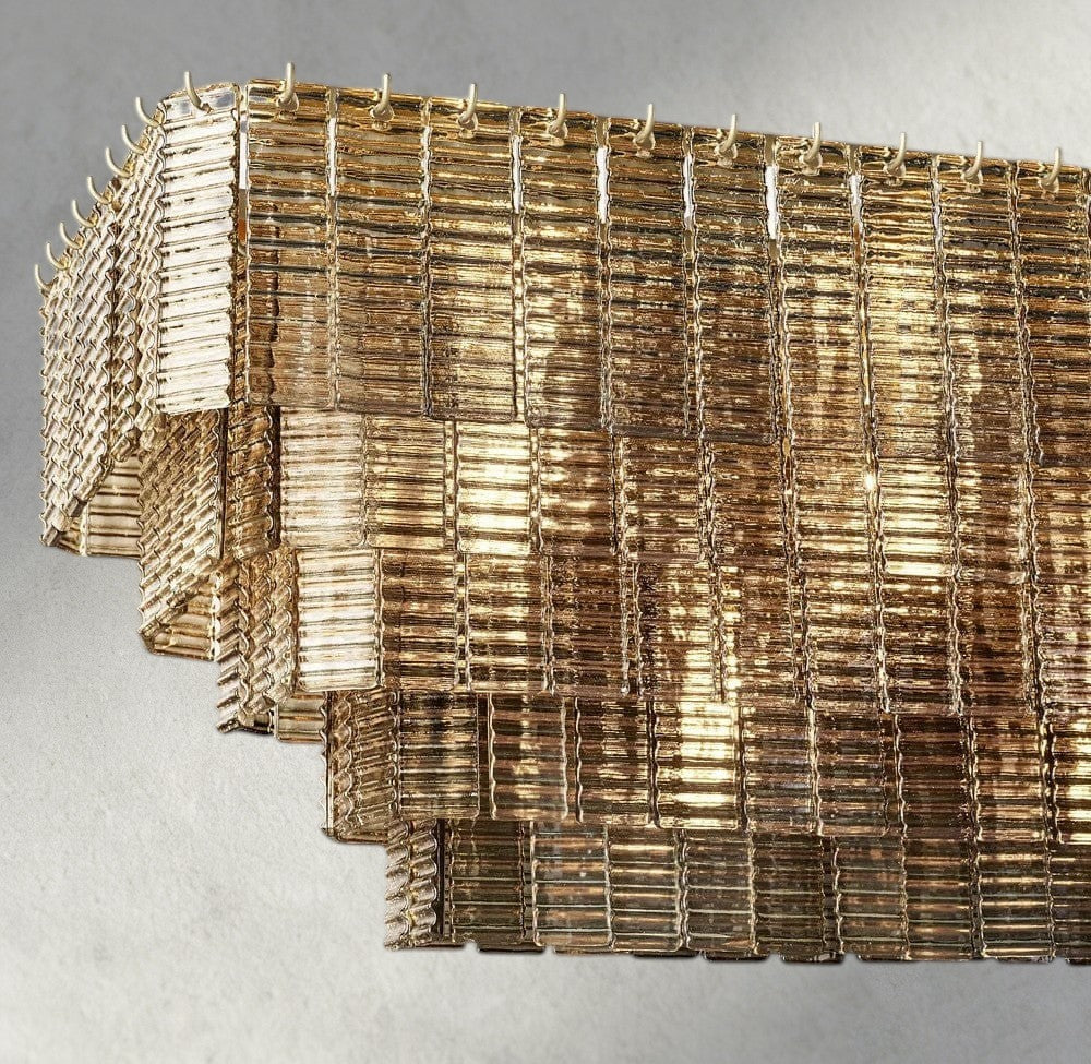 Sirene Smoke Glass Rectangular Chandelier 59", 77"-chandelier-Briglighting