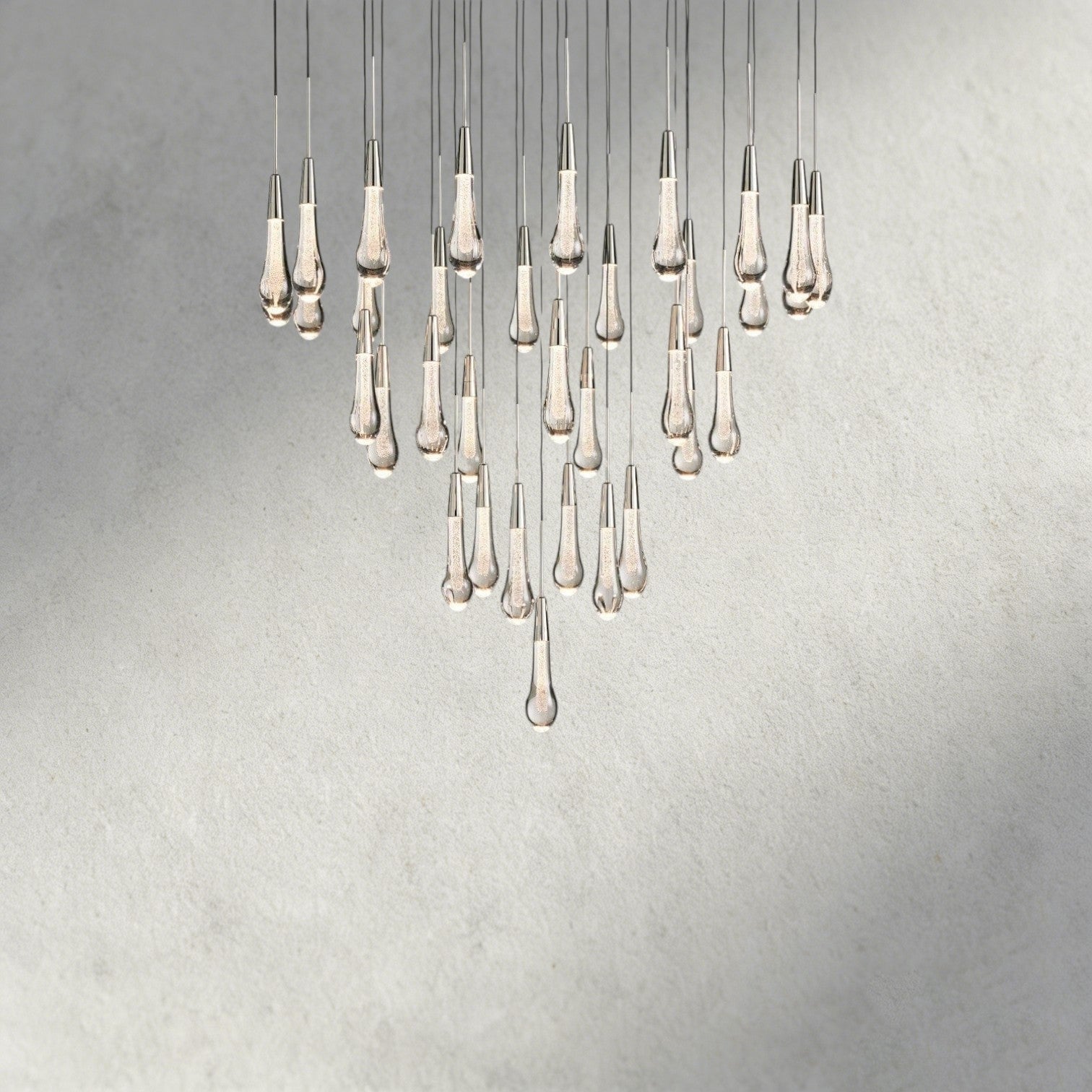 36" / Nickle Soltaire Round Chandelier 17", 24", 36", 58"