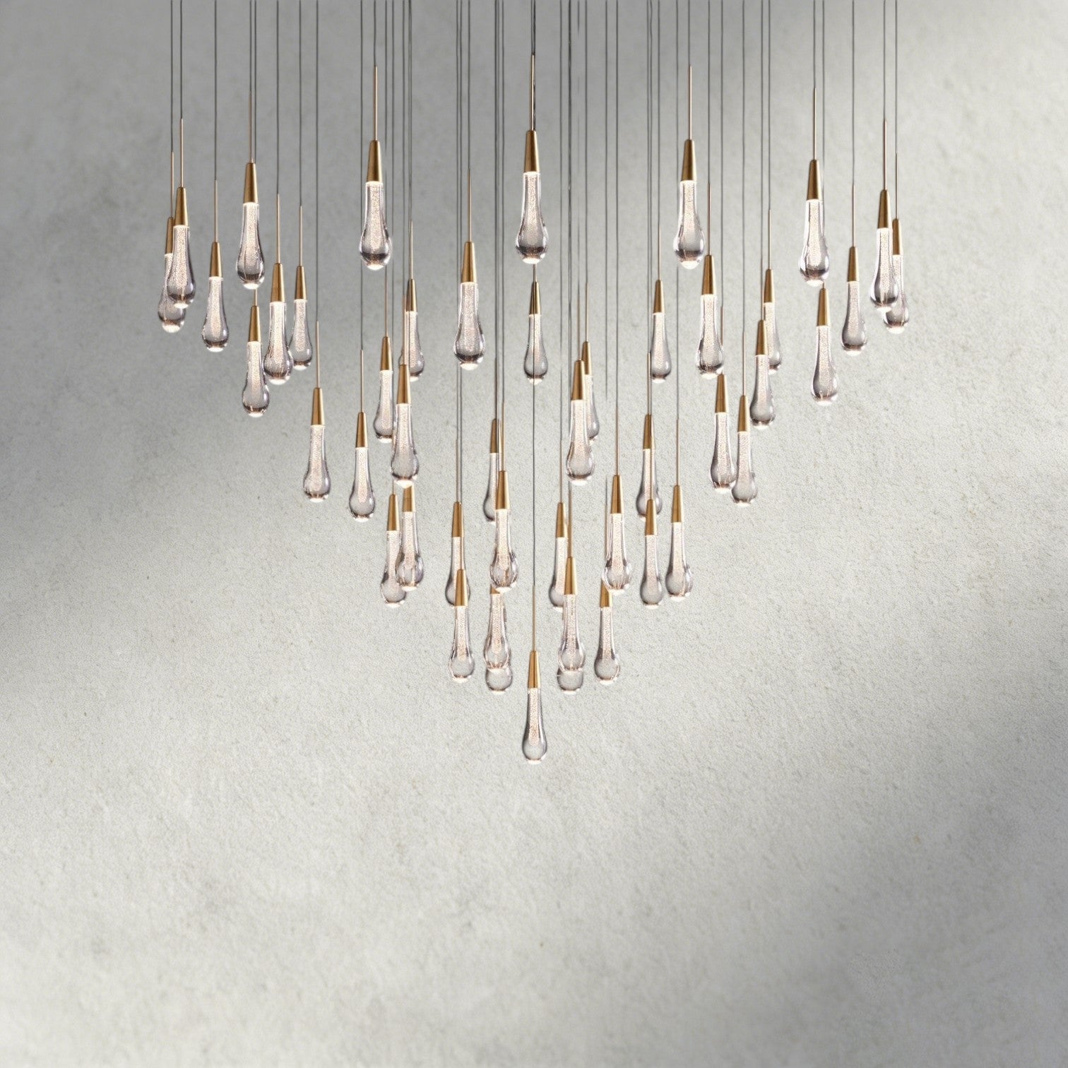 58" / Brass Soltaire Round Chandelier 17", 24", 36", 58"
