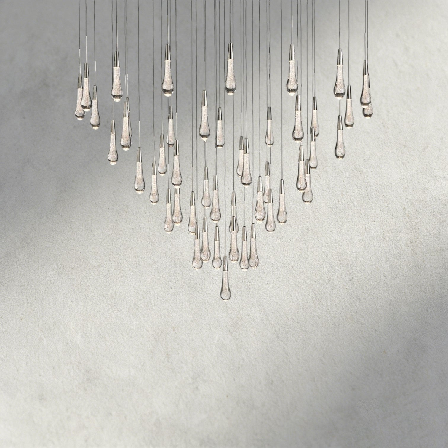 58" / Nickle Soltaire Round Chandelier 17", 24", 36", 58"