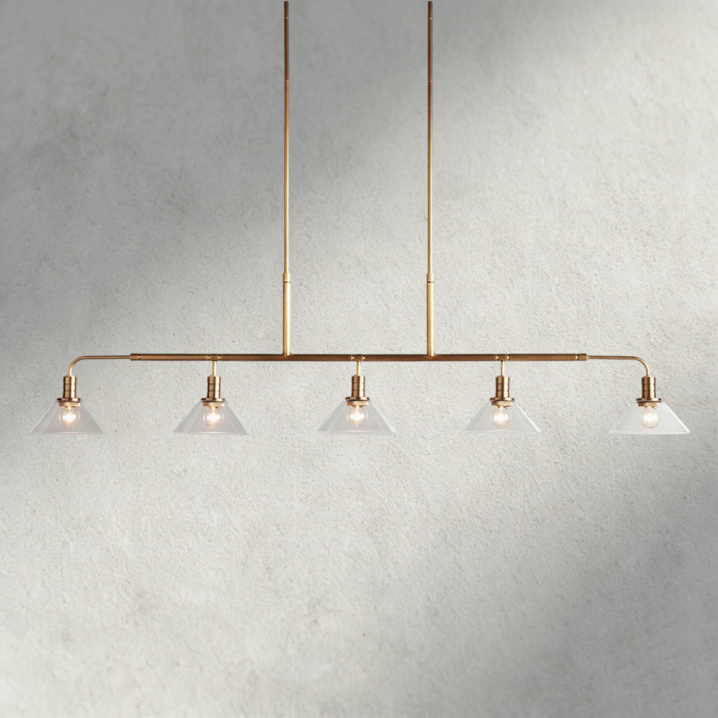 Brass / 60" / Clear Theron Linear Chandelier 50", 60"