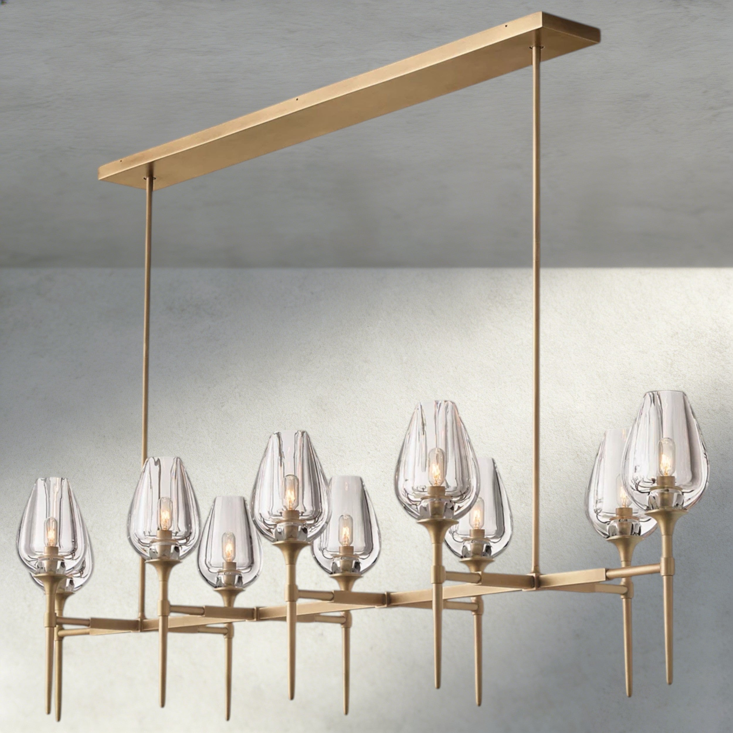 Tulip Linear Chandelier 52", 65"-chandelier-Briglighting