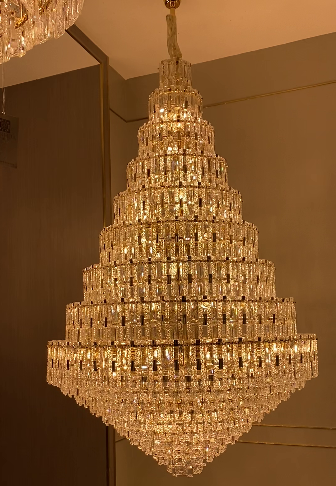 Oversized Multi-layers Honeycomb Luxury Crystal Chandelier in Gold Finish for Big Hallway/Foyer/Entryway-Briglighting